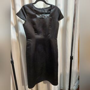 Ashro Black Flutter Sleeve Sheath Dress